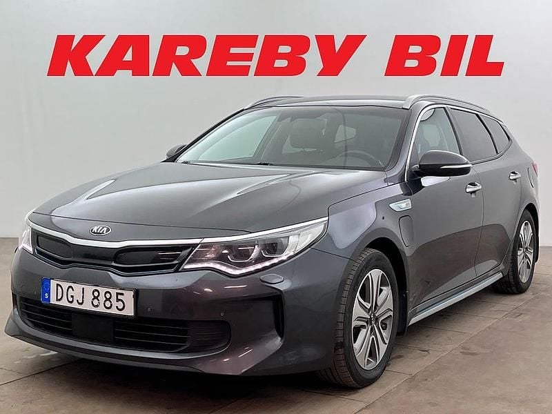 Grå Begagnad 2018 Kia Optima Hybrid Sport Sedan | 154 900 kr (Marknadspris) - Bild 1/3