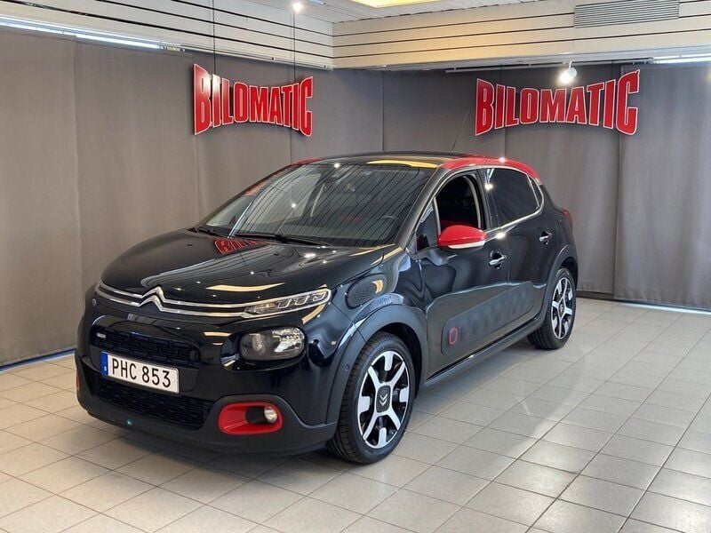 Svart Begagnad 2017 Citroën C3 Shine Halvkombi | 79 000 kr (Bra pris) - Bild 1/4