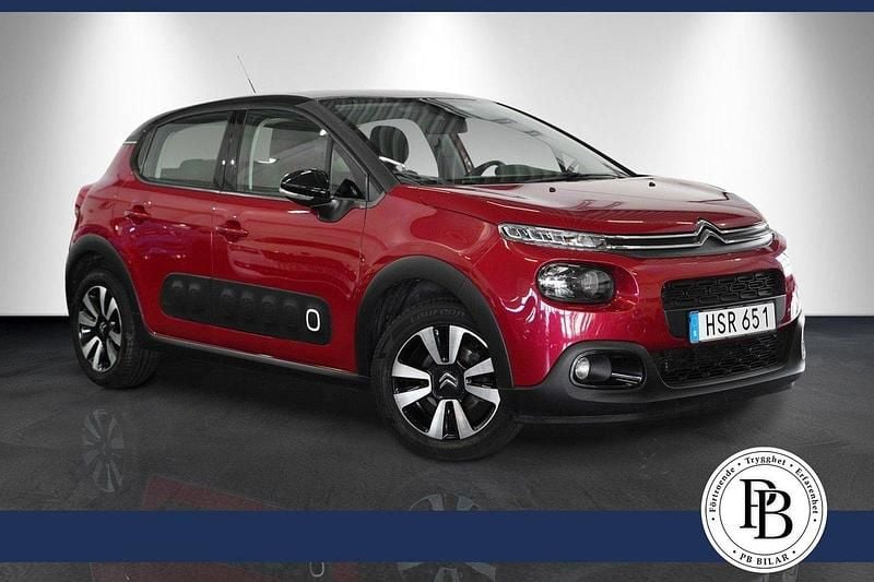 Röd Begagnad 2018 Citroën C3 Feel Halvkombi | 89 900 kr (Marknadspris) - Bild 1/4