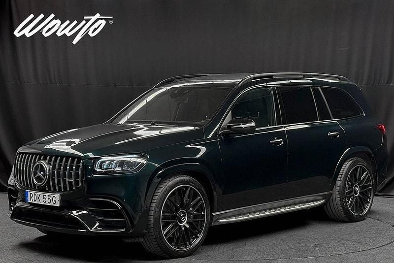 Grön (emerald green metallic) Begagnad 2022 Mercedes GLS63 AMG AMG SUV | 1 395 800 kr - Bild 1/3