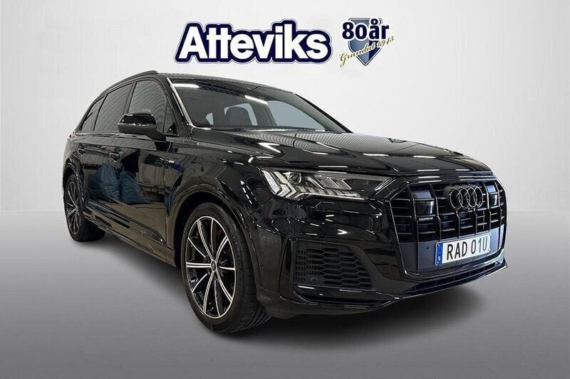 Mytsvart metallic Begagnad 2022 Audi Q7 S-Line SUV | 739 900 kr (Marknadspris) - Bild 1/4