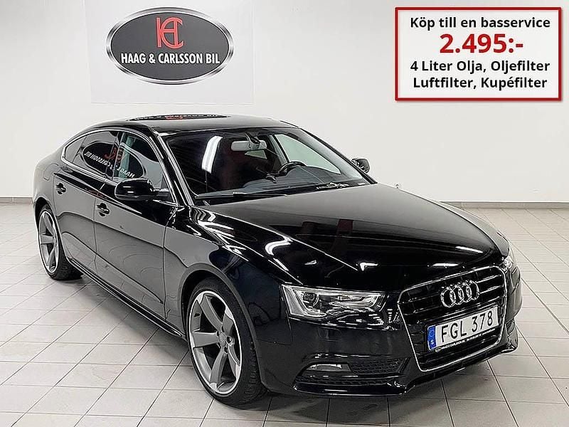 Svart Begagnad 2014 Audi A5 Sportback Halvkombi | 139 000 kr (Marknadspris) - Bild 1/4