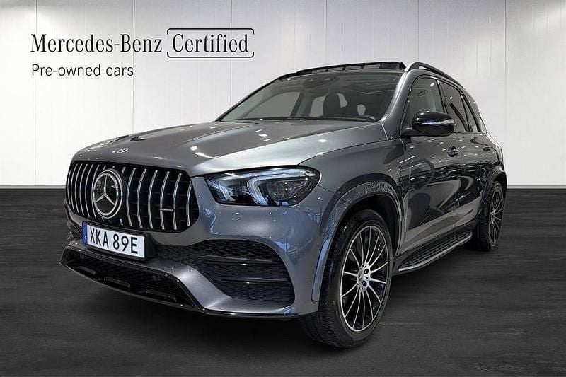 Grå Begagnad 2021 Mercedes GLE350 AMG line | 649 000 kr (Marknadspris) - Bild 1/4
