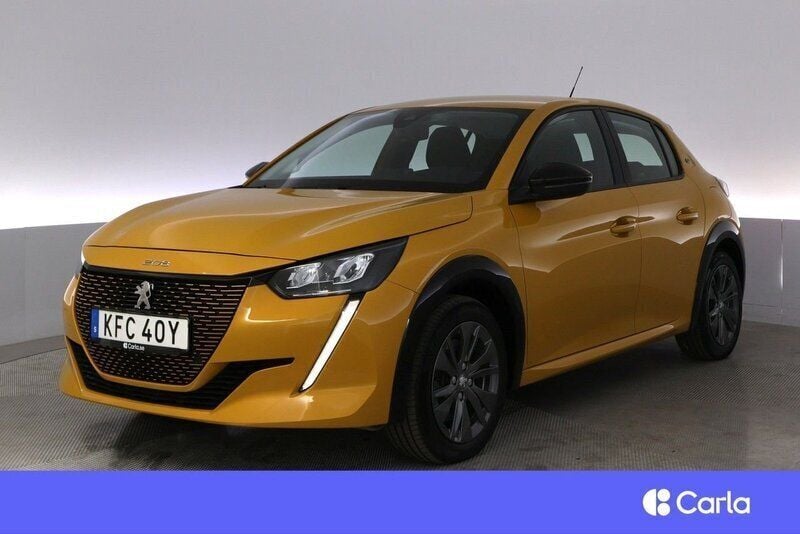 Gul Begagnad 2021 Peugeot e-208 Active Halvkombi | 153 900 kr (Bra pris) - Bild 1/4