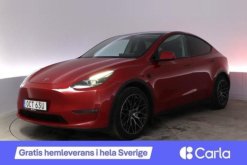 Röd Begagnad 2021 Tesla Model Y Long Range AWD SUV | 357 990 kr (Marknadspris) - Bild 1/4
