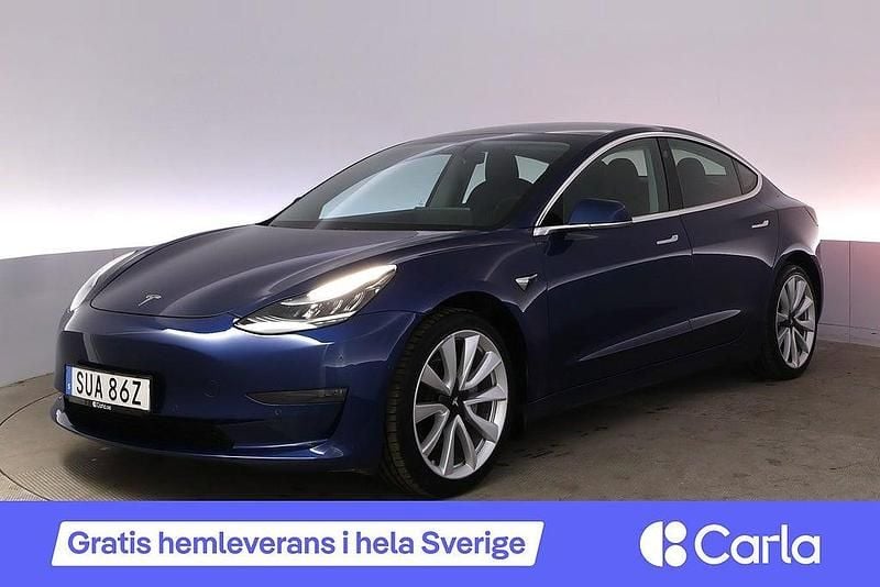 Blå Begagnad 2020 Tesla Model 3 Long Range AWD Sedan | 256 990 kr (Bra pris) - Bild 1/4