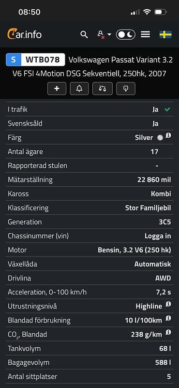 Begagnad VW Passat 250 HK (183 kW) 2007 Kombi