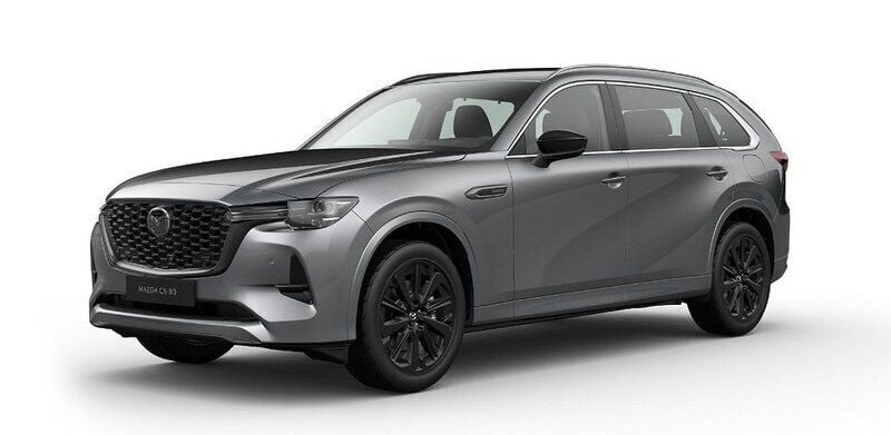 Grå (machine gray metallic) Ny 2024 Mazda CX-80 Homura-Line SUV | 639 900 kr (Marknadspris) - Bild 1/4