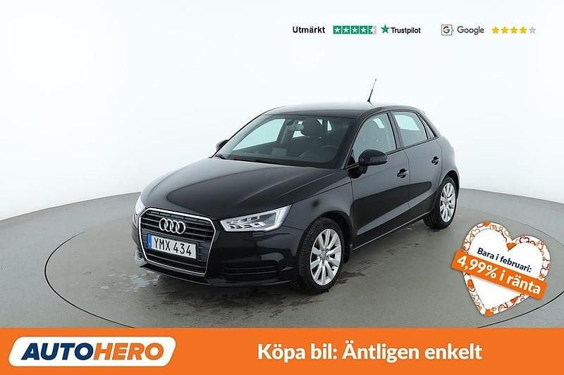 Svart Begagnad 2018 Audi A1 Sportback Comfort Halvkombi | 131 000 kr (Marknadspris) - Bild 1/4