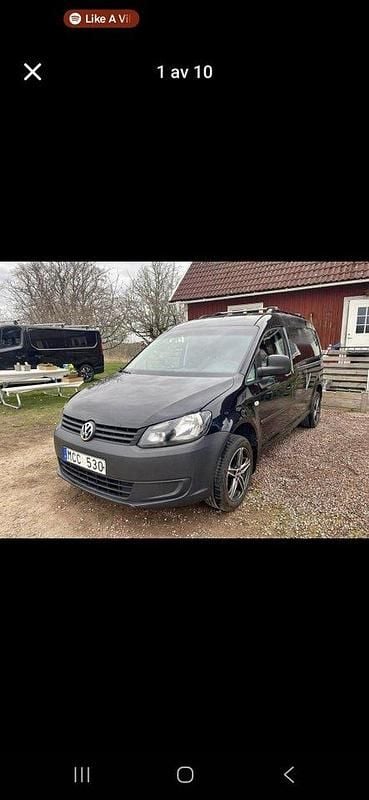 Svart Begagnad 2012 VW Caddy Maxi Minibuss | 65 000 kr (Marknadspris) - Bild 1/4