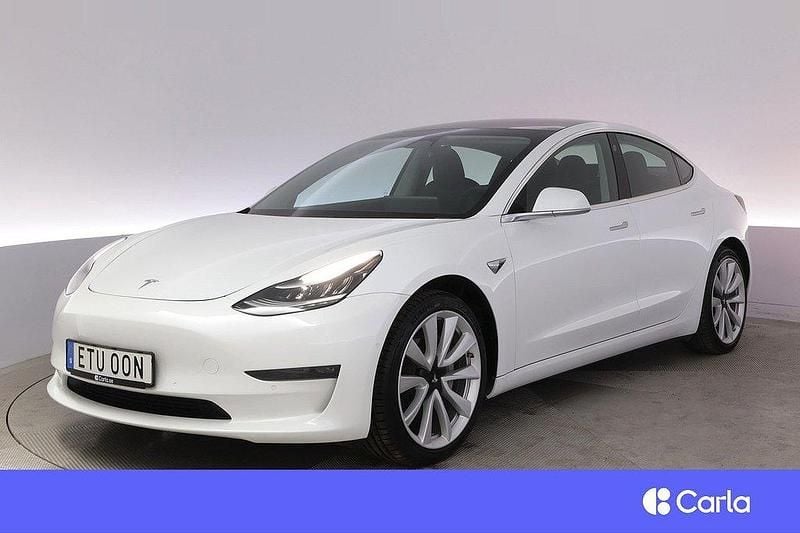 Vit Begagnad 2019 Tesla Model 3 Long Range AWD Sedan | 272 900 kr (Marknadspris) - Bild 1/4