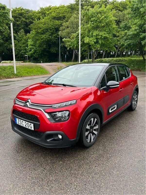 Röd Begagnad 2020 Citroën C3 PureTech Halvkombi | 104 800 kr (Bra pris) - Bild 1/4