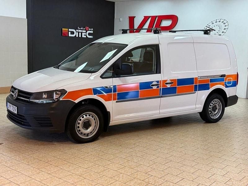 Vit Begagnad 2019 VW Caddy Maxi Minibuss | 169 800 kr - Bild 1/4