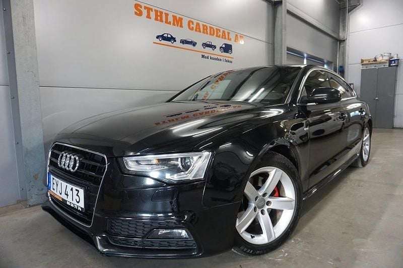 Svart Begagnad 2015 Audi A5 Sportback S-Line Halvkombi | 147 900 kr (Marknadspris) - Bild 1/4