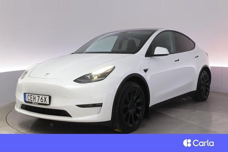 Vit Begagnad 2022 Tesla Model Y Long Range AWD SUV | 389 900 kr (Marknadspris) - Bild 1/4
