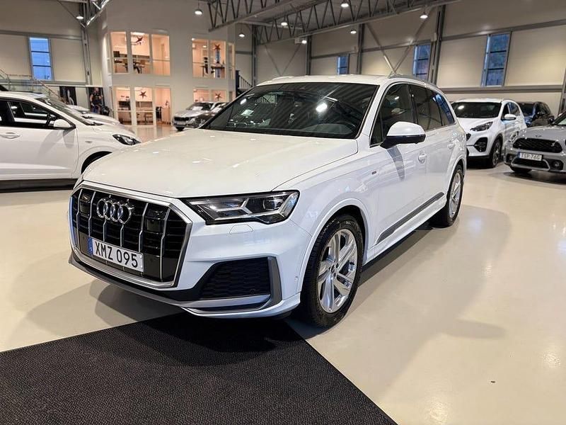 Vit Begagnad 2022 Audi Q7 S-Line SUV | 629 500 kr (Superpris) - Bild 1/4
