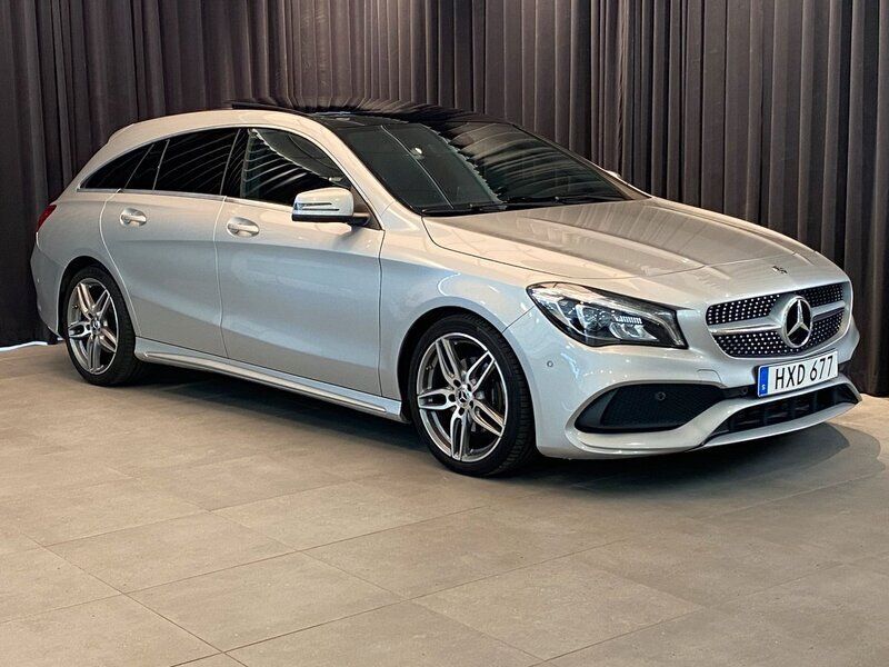 Silver Begagnad 2018 Mercedes CLA200 Shooting Brake AMG Kombi | 234 500 kr (Marknadspris) - Bild 1/4