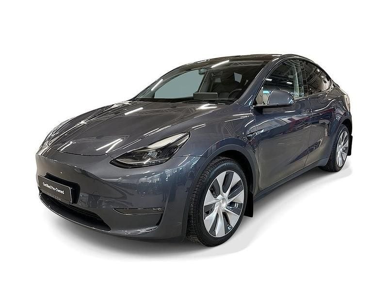 Grå Begagnad 2021 Tesla Model Y Long Range AWD SUV | 388 900 kr (Marknadspris) - Bild 1/4