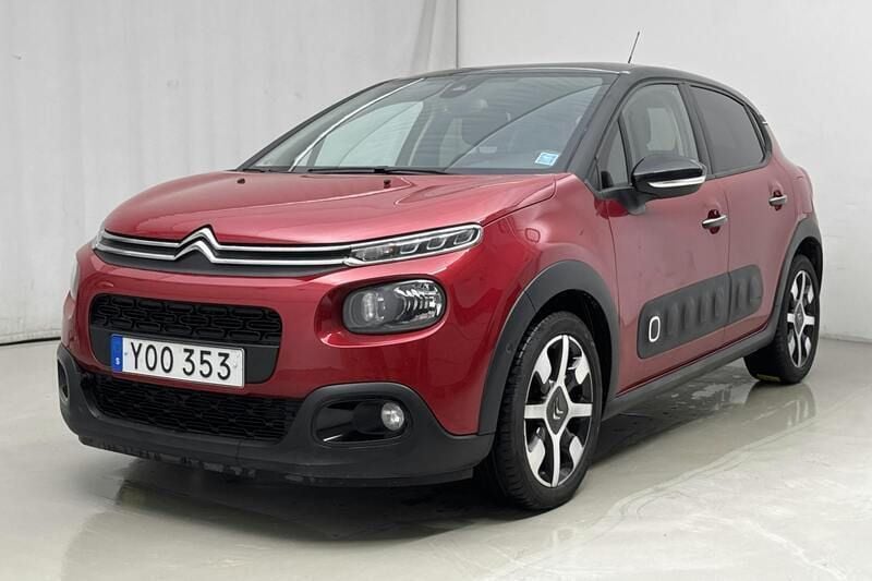 Röd Begagnad 2018 Citroën C3 Shine Halvkombi | 79 000 kr (Bra pris) - Bild 1/4
