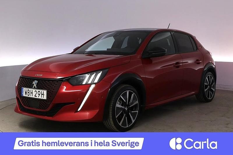 Begagnad Peugeot e-208 GT-line 100 kW (136 HK) 2021 Röd Halvkombi