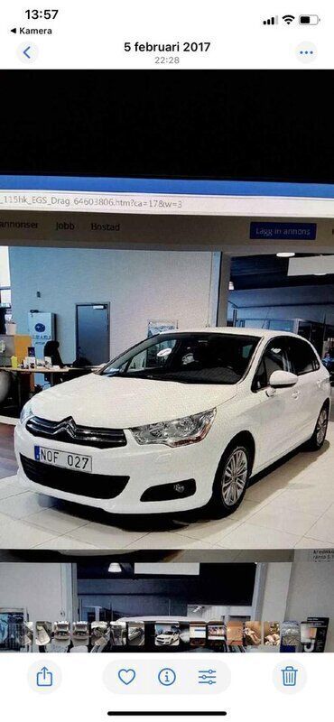 Vit Begagnad 2013 Citroën C4 Halvkombi | 40 000 kr (Superpris) - Bild 1/1