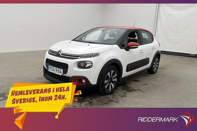 Vit Begagnad 2018 Citroën C3 PureTech Halvkombi | 79 800 kr (Marknadspris) - Bild 1/3