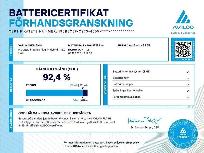 Begagnad BMW 530 M Sport 292 HK (214 kW) 2023 Blå Kombi