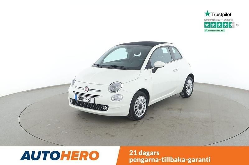 Vit Begagnad 2019 Fiat 500C Lounge Cab | 139 000 kr (Marknadspris) - Bild 1/4