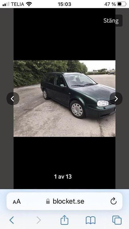 Grön Begagnad 2000 VW Golf IV Highline Kombi | 8 000 kr (Bra pris) - Bild 1/4