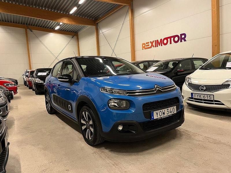 Blå Begagnad 2018 Citroën C3 Halvkombi | 74 900 kr (Marknadspris) - Bild 1/4