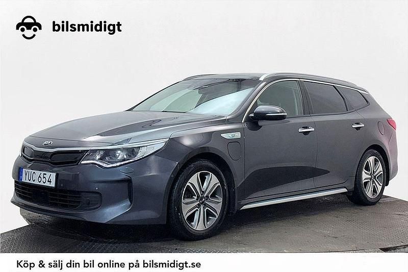 Grå Begagnad 2017 Kia Optima Hybrid 2 Sedan | 164 700 kr (Marknadspris) - Bild 1/3