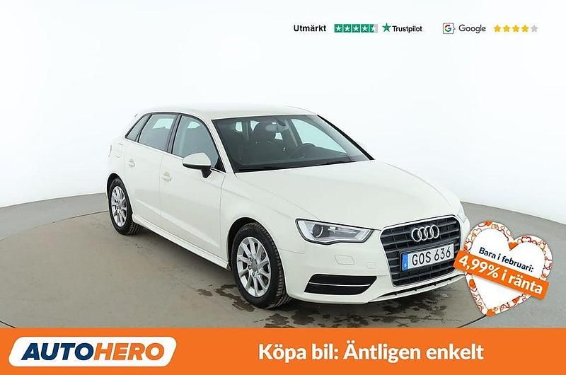 Begagnad Audi A3 Sportback Attraction 110 HK (80 kW) 2015 Vit Halvkombi