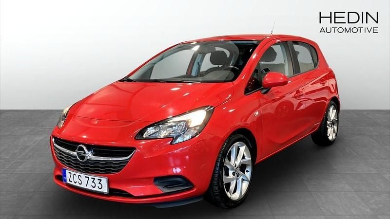 Röd (red) Begagnad 2018 Opel Corsa Enjoy Halvkombi | 74 800 kr (Bra pris) - Bild 1/4