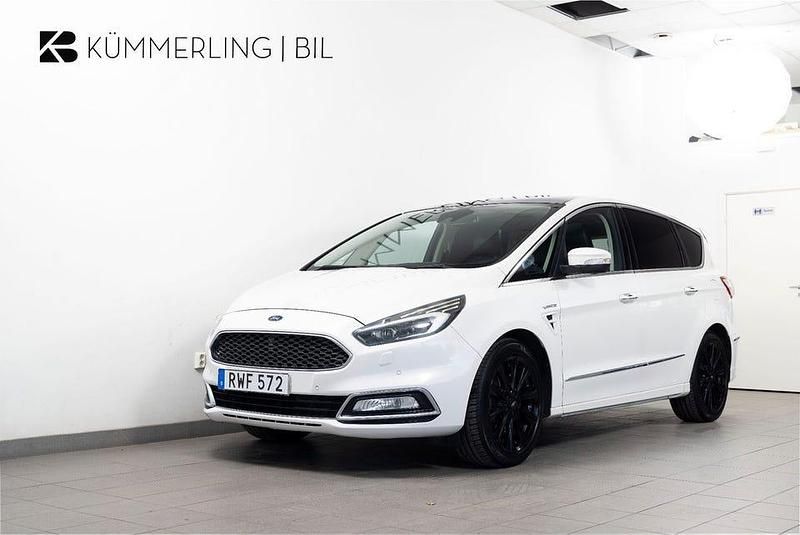 Vit Begagnad 2017 Ford S-MAX Vignale Minibuss | 129 900 kr (Marknadspris) - Bild 1/4