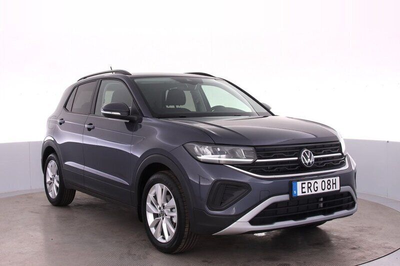 Grå (smokey grey metallic) Ny 2025 VW T-Cross Edition SUV | 321 200 kr (Bra pris) - Bild 1/4