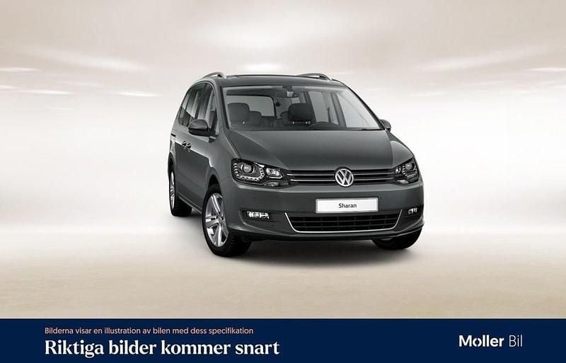 Mörkgrå (indium grey metallic) Begagnad 2019 VW Sharan Comfortline Minibuss | 309 000 kr (Marknadspris) - Bild 1/4