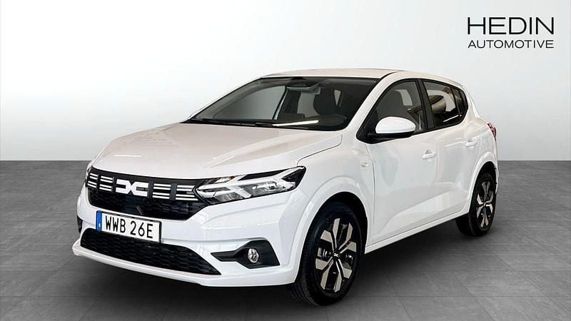 Vit (white) Ny 2025 Dacia Sandero Expression Halvkombi | 219 900 kr (Bra pris) - Bild 1/4