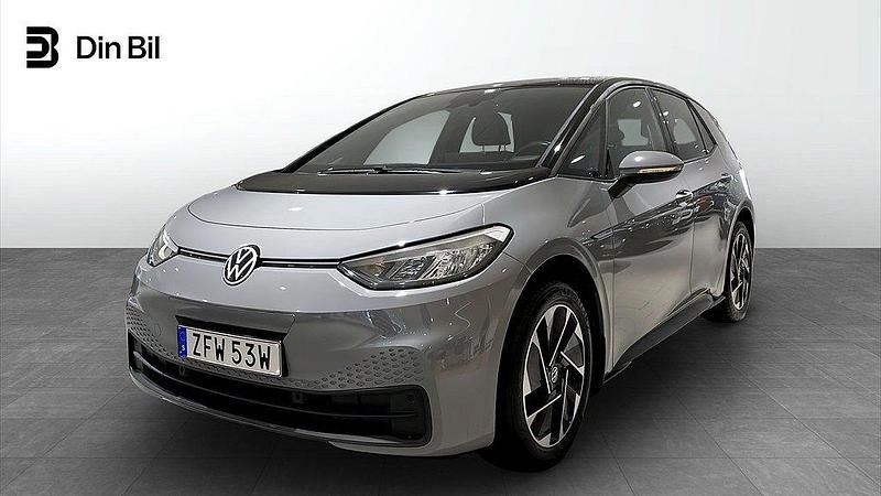 Grå (moonstone grey black) Begagnad 2022 VW ID.3 Pro Performance Halvkombi | 279 900 kr (Marknadspris) - Bild 1/4