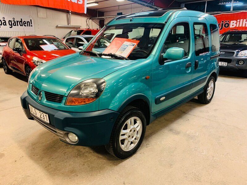 Ljusgrön Begagnad 2003 Renault Kangoo Minibuss | 69 900 kr - Bild 1/4