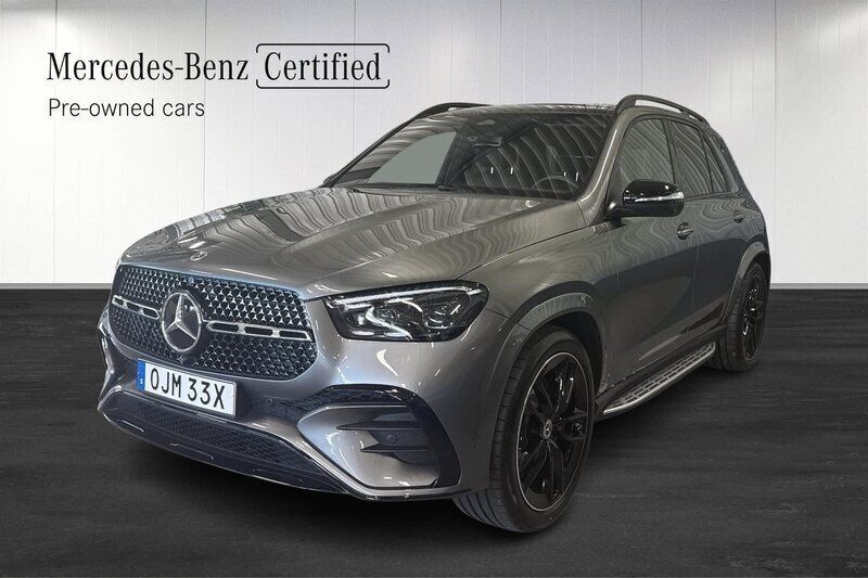 Grå (selenitgrå metallic ) Begagnad 2024 Mercedes GLE350e AMG line SUV | 999 000 kr (Marknadspris) - Bild 1/4