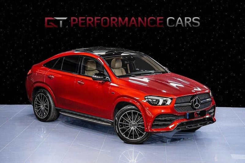 Manufaktur hyacinth red metallic Begagnad 2021 Mercedes GLE350 AMG Sportkupé | 659 900 kr - Bild 1/3