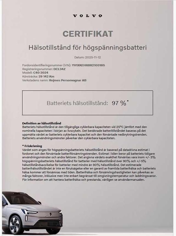 Begagnad Volvo EC40 Plus 188 kW (256 HK) 2023 Grå SUV