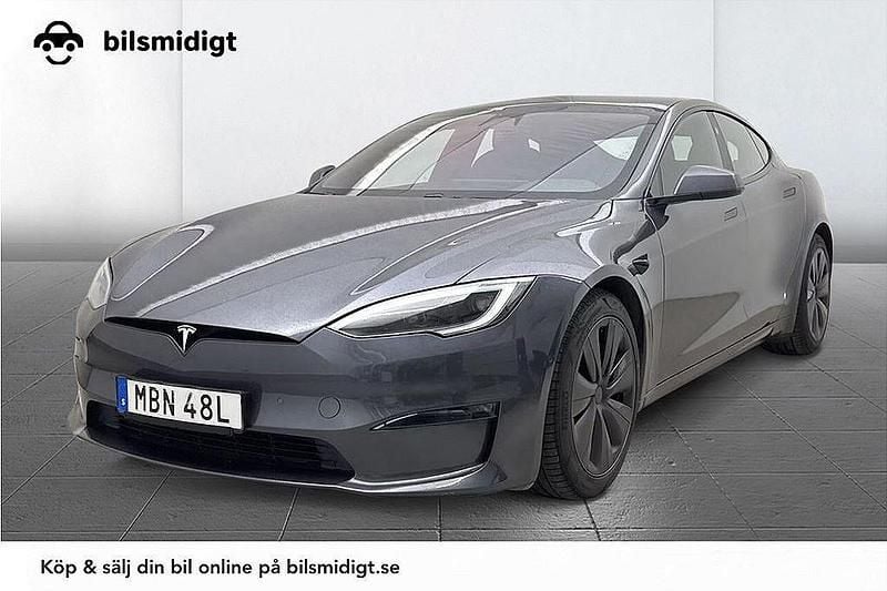 Grå Begagnad 2022 Tesla Model S Plaid Sedan | 849 900 kr (Dyr) - Bild 1/3