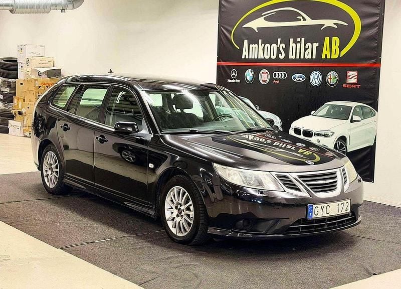 Svart Begagnad 2008 Saab 9-3 Linear Kombi | 34 900 kr (Bra pris) - Bild 1/4
