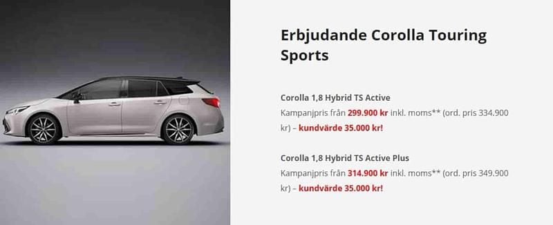 Ny Toyota Corolla Active 98 HK (72 kW) 2025 Silver Kombi