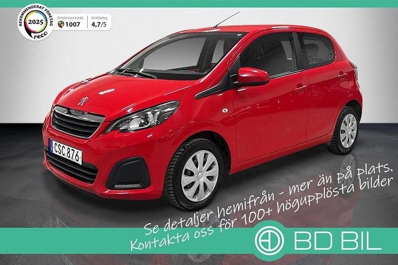 Röd Begagnad 2015 Peugeot 108 Halvkombi | 64 900 kr (Marknadspris) - Bild 1/3
