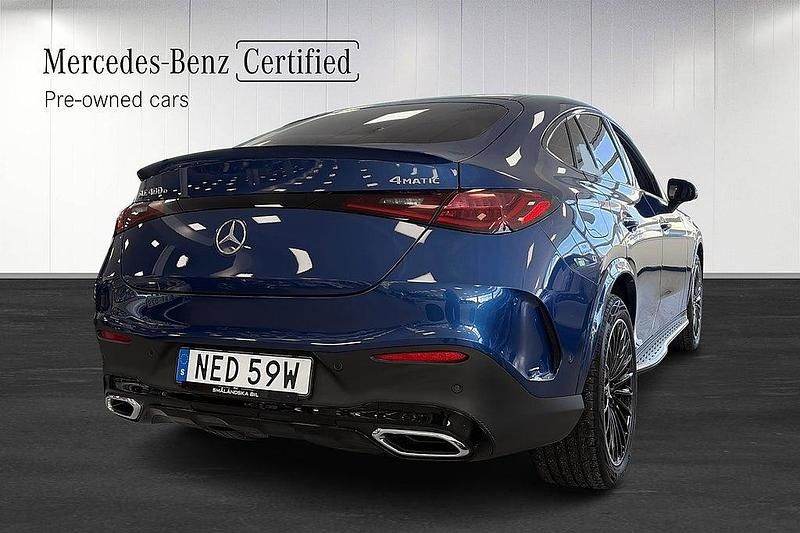 Begagnad Mercedes GLC400d AMG line 280 HK (205 kW) 2024 Spektralblå metallic Sportkupé