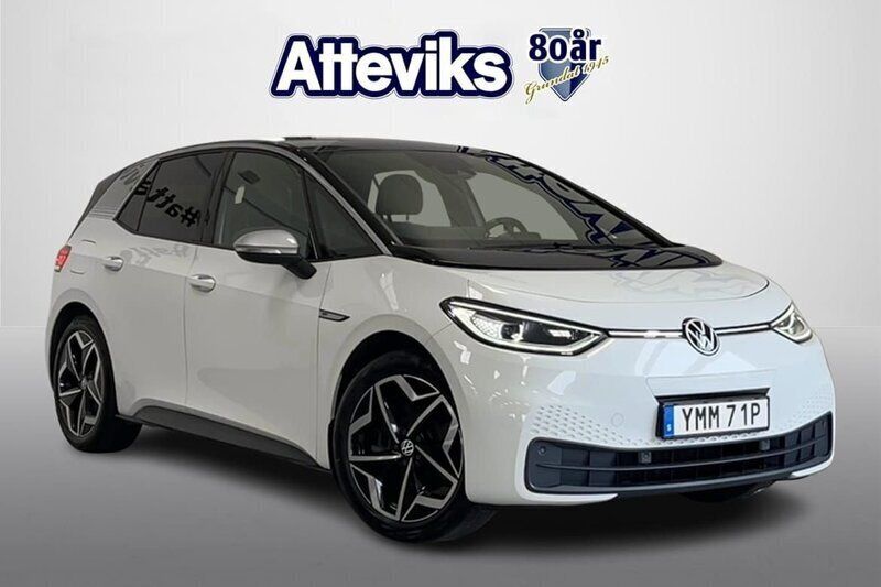 Vit Begagnad 2020 VW ID.3 Pro Performance Halvkombi | 184 900 kr - Bild 1/4