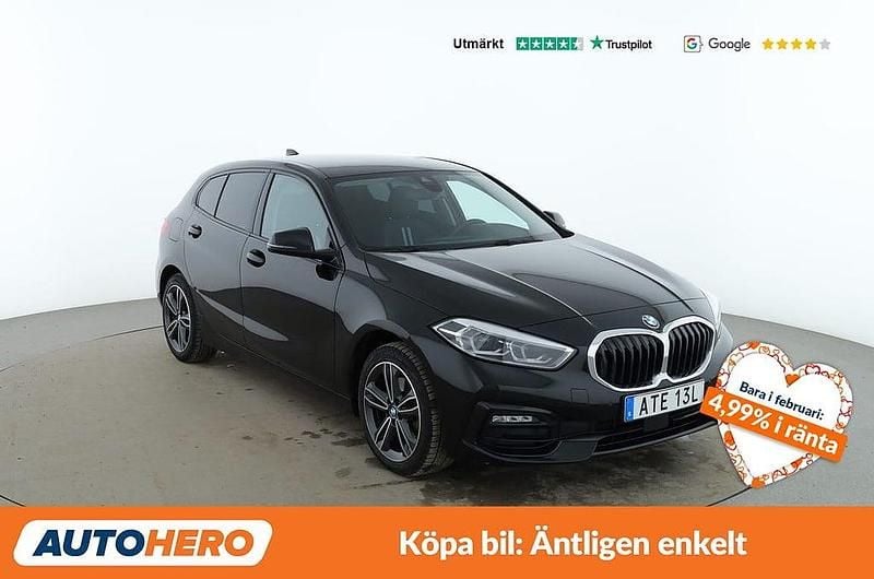 Begagnad BMW 118 Sport Line 137 HK (100 kW) 2022 Svart Halvkombi