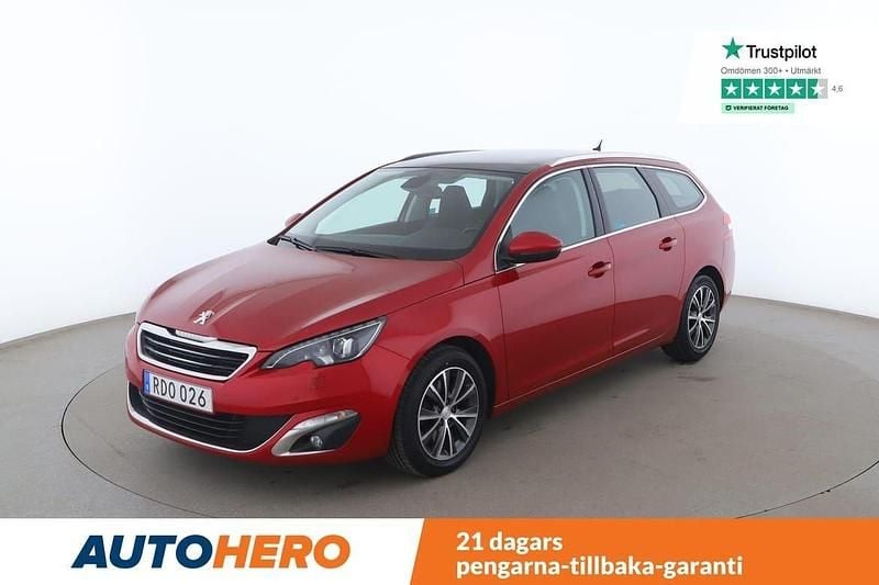 Ljusröd (röd) Begagnad 2016 Peugeot 308 Allure Kombi | 102 000 kr (Marknadspris) - Bild 1/4